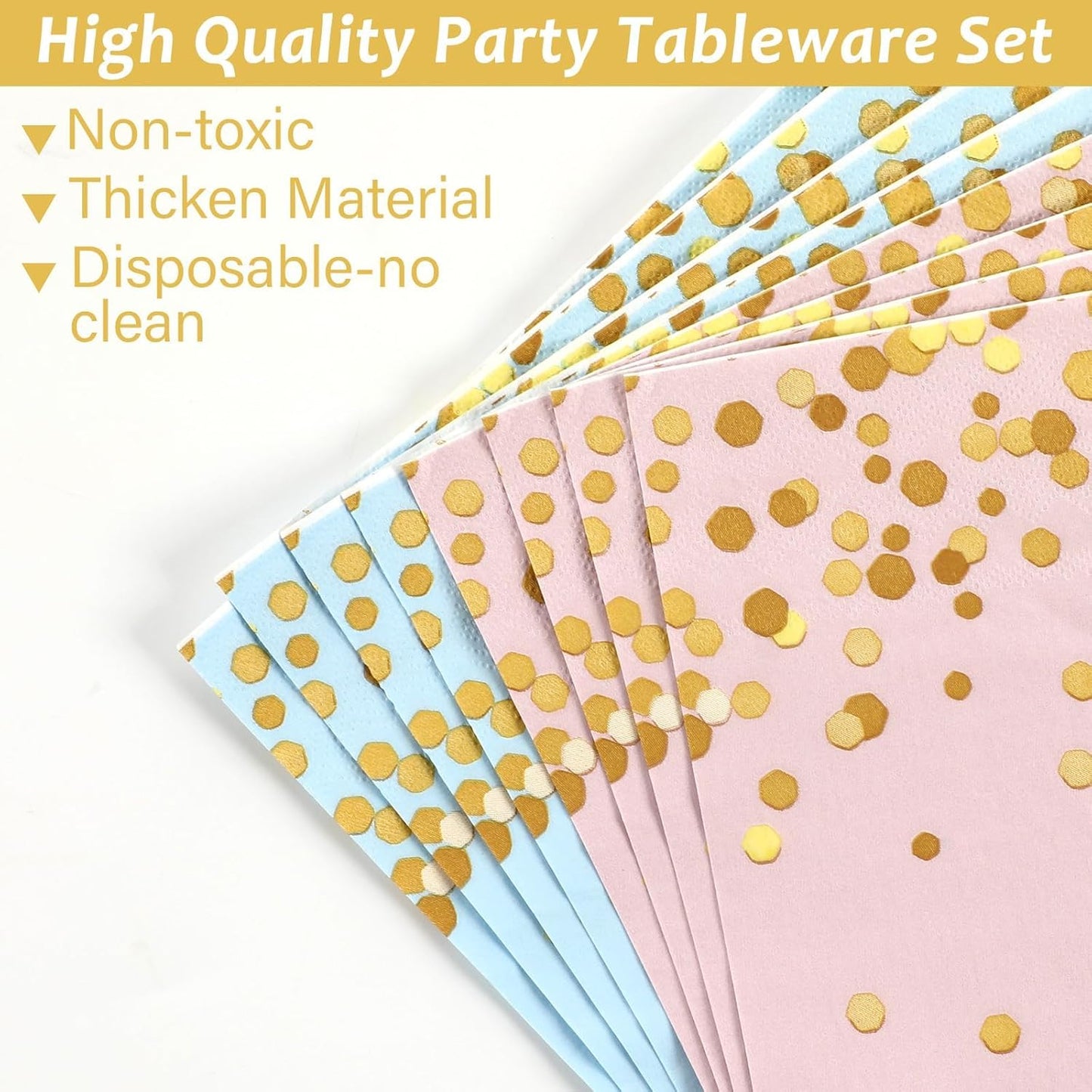192PCS Gender Reveal Party Supplies Baby Shower Party Tableware Gender Reveal Plates and Napkins Plastic Forks Boys Girls Blue and Pink Paper Plates for Baby Shower Wedding Birthday 48 Guests