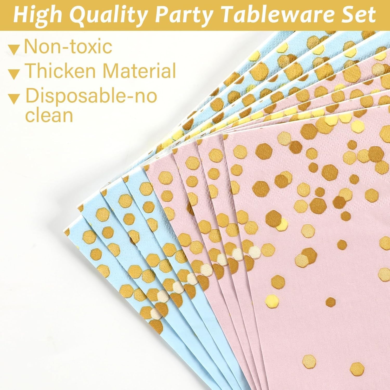 192PCS Gender Reveal Party Supplies Baby Shower Party Tableware Gender Reveal Plates and Napkins Plastic Forks Boys Girls Blue and Pink Paper Plates for Baby Shower Wedding Birthday 48 Guests